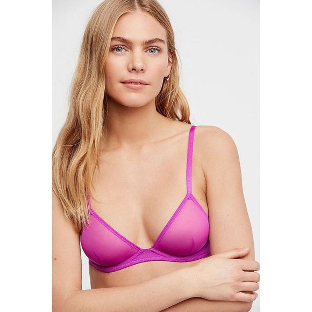 Free People Vex Mesh Triangle Bra Pink 32C